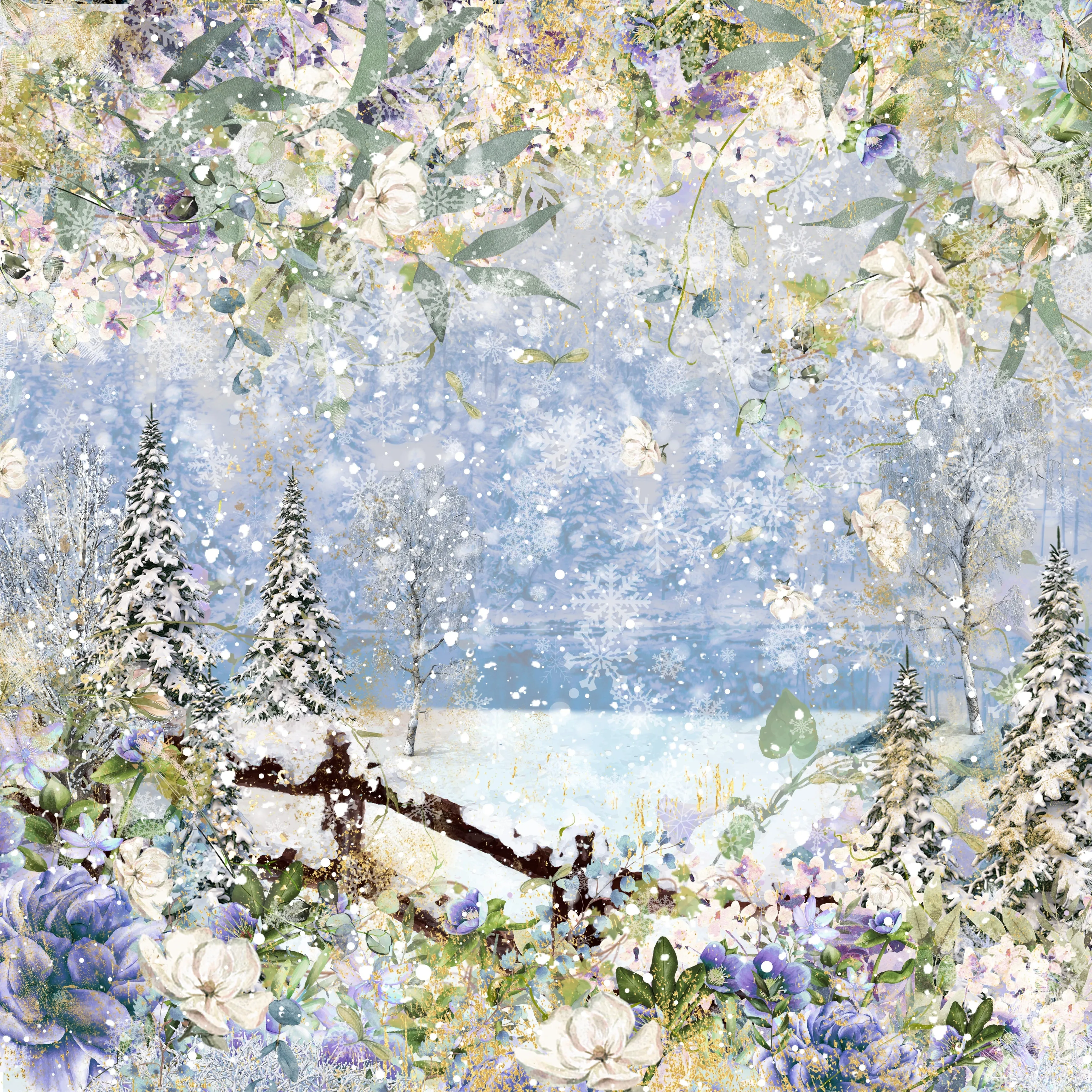 12" x 12" Winter Forest Paper Pad - 36 Pack