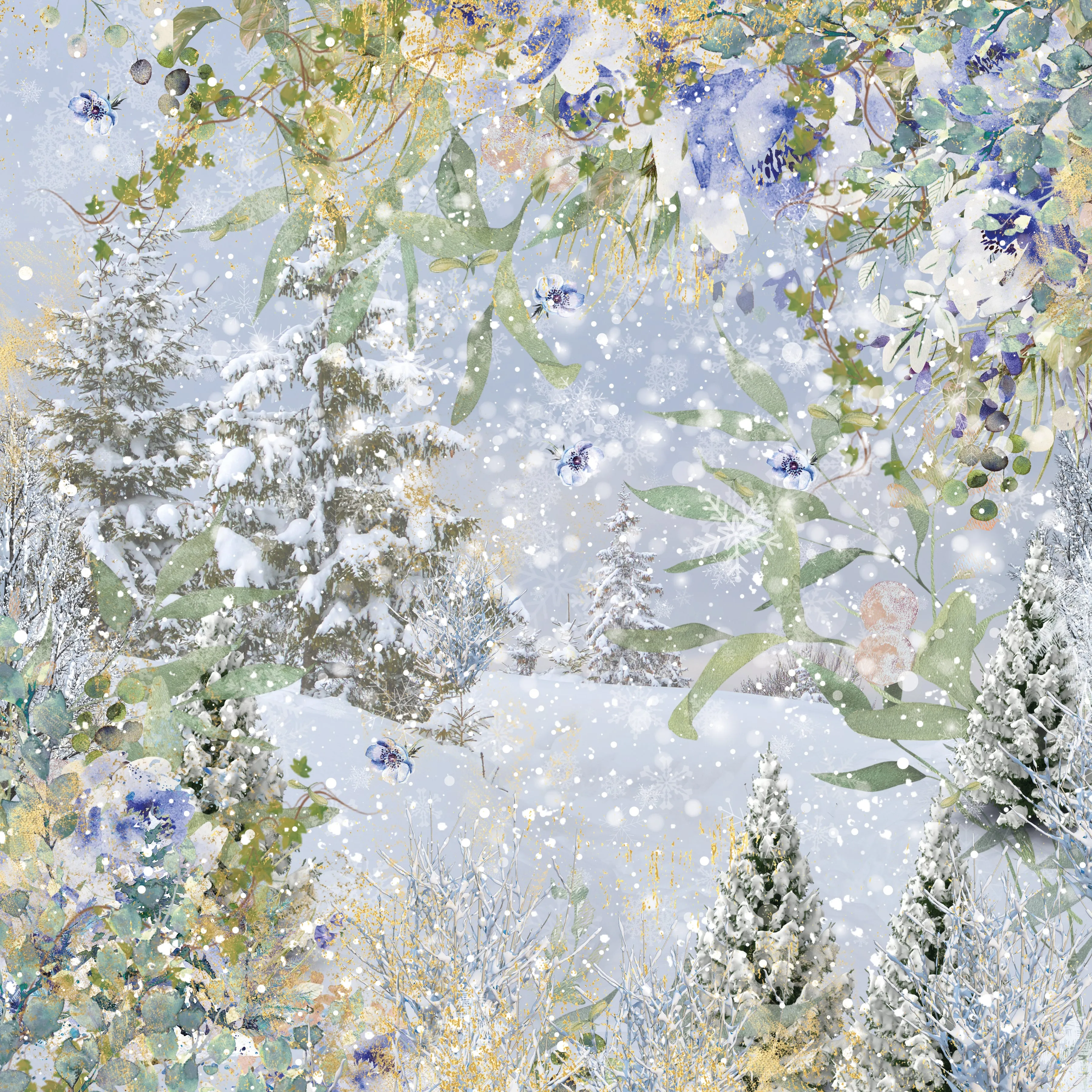 12" x 12" Winter Forest Paper Pad - 36 Pack