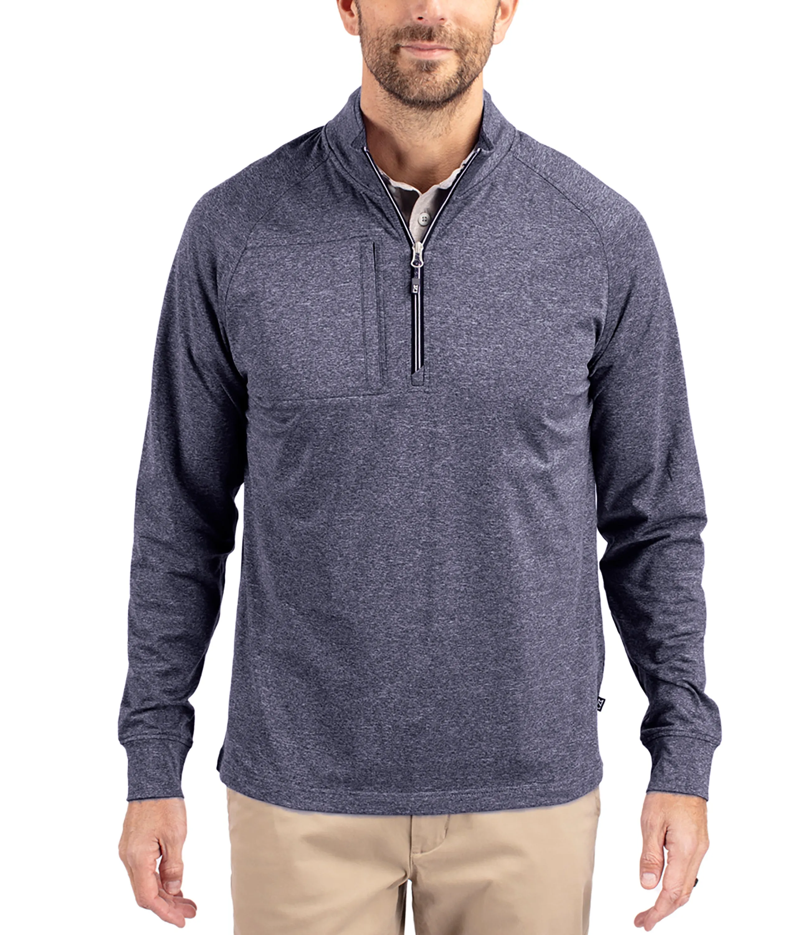 Adapt Eco Knit Heather Mens Quarter Zip Pullover