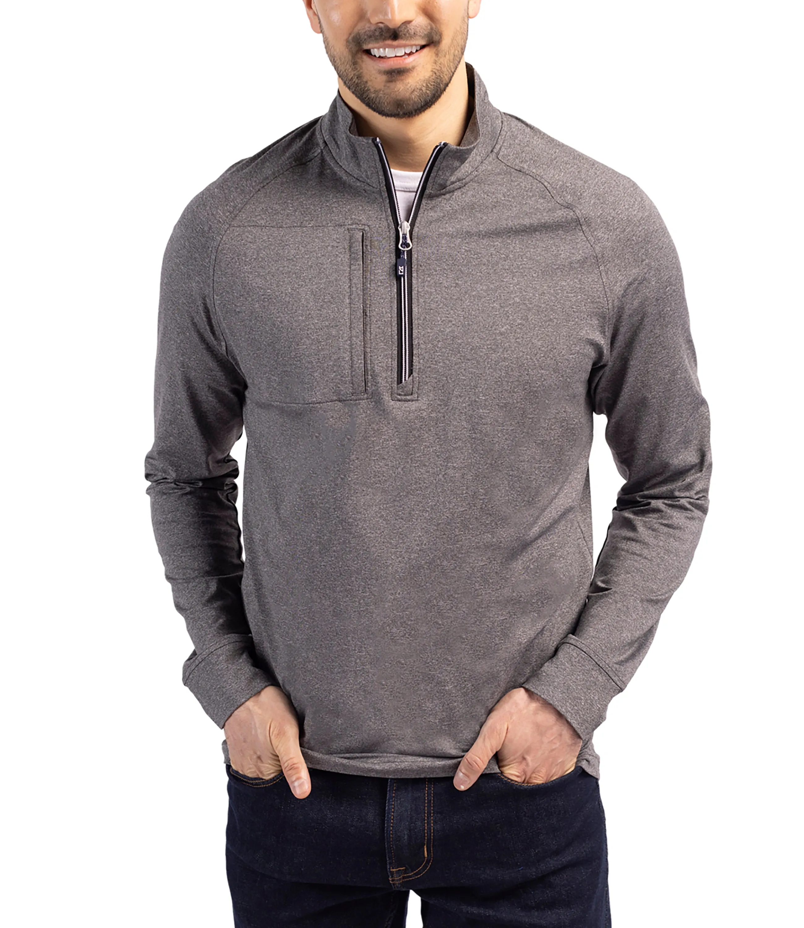 Adapt Eco Knit Heather Mens Quarter Zip Pullover