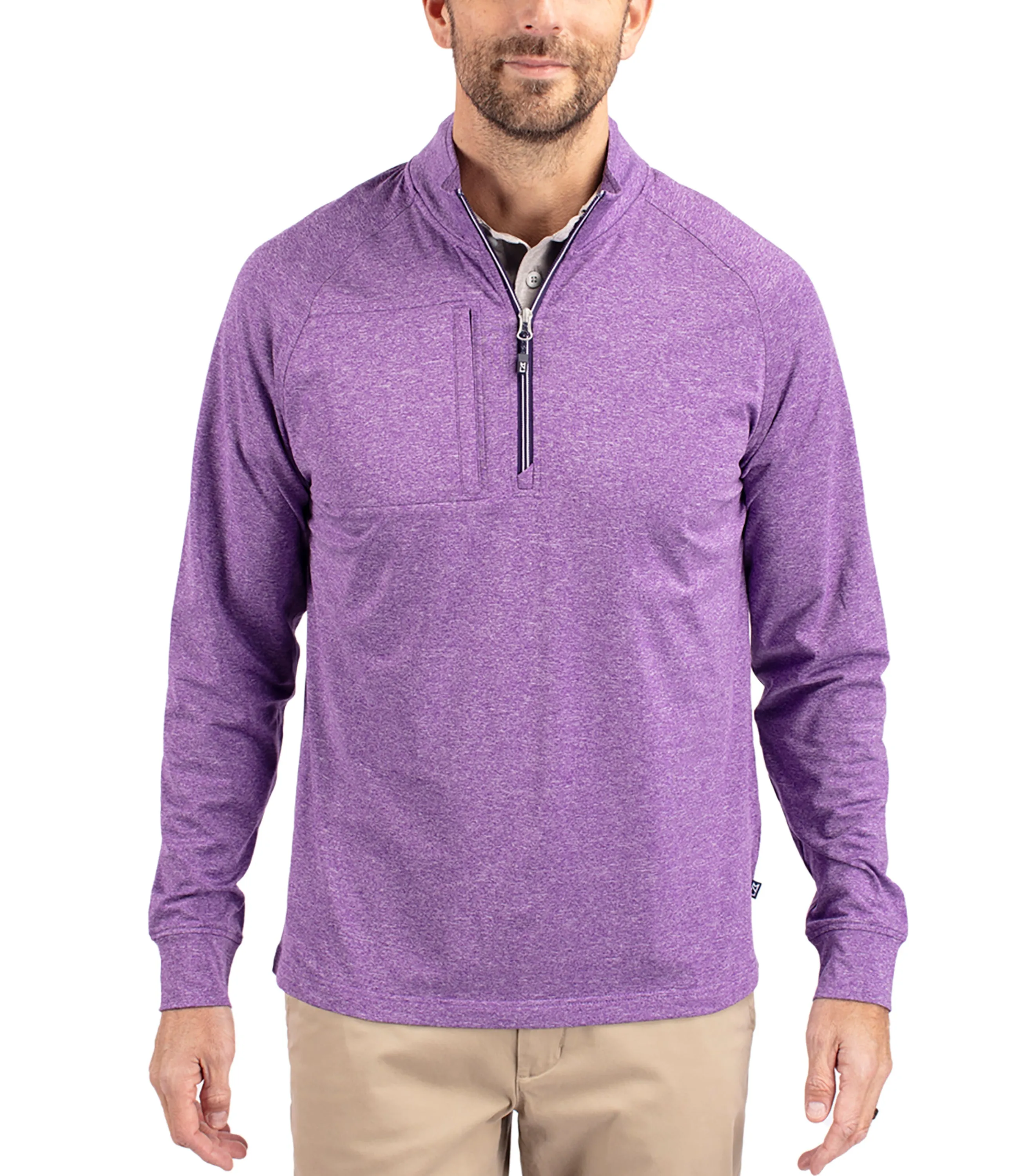 Adapt Eco Knit Heather Mens Quarter Zip Pullover