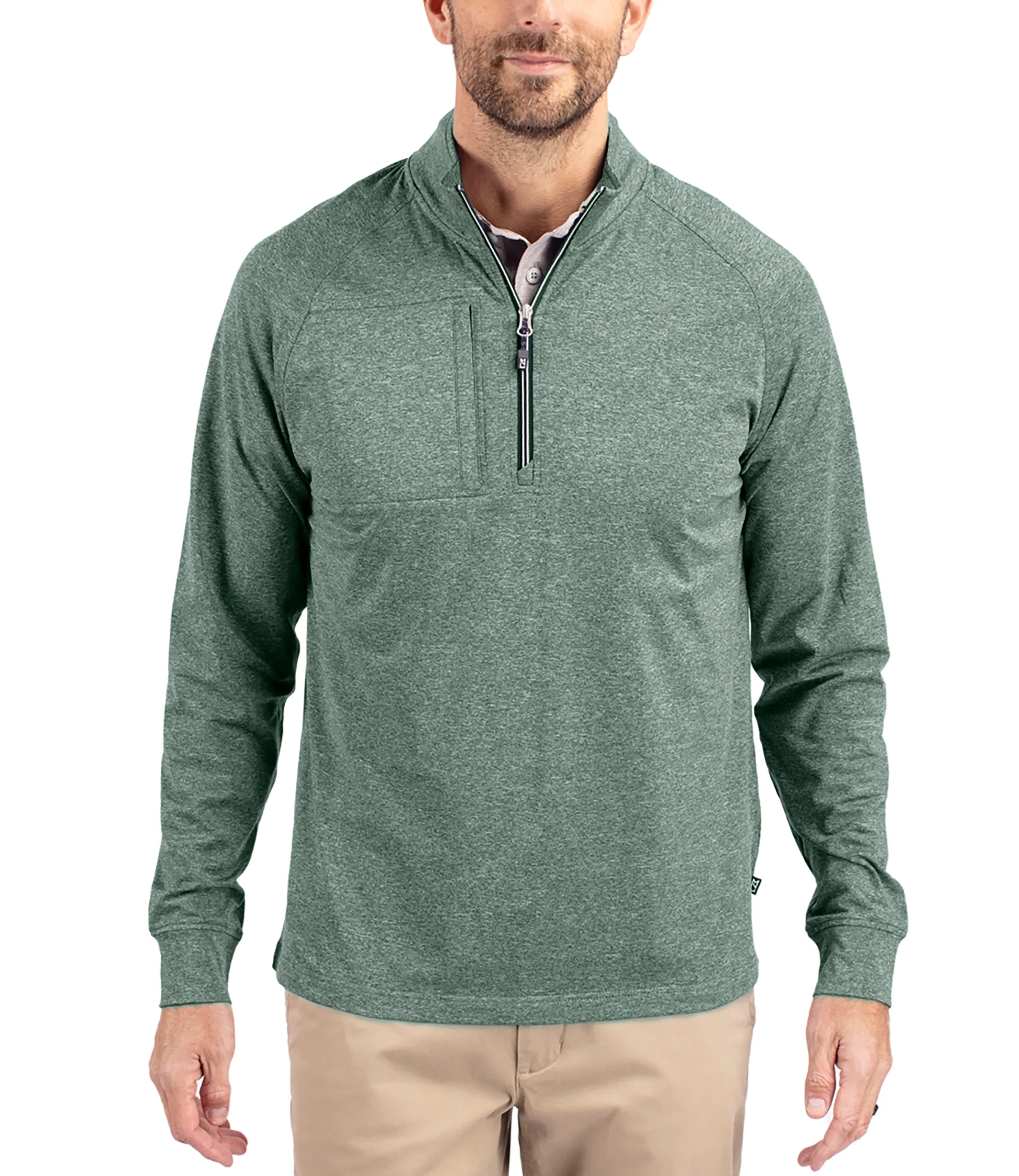 Adapt Eco Knit Heather Mens Quarter Zip Pullover