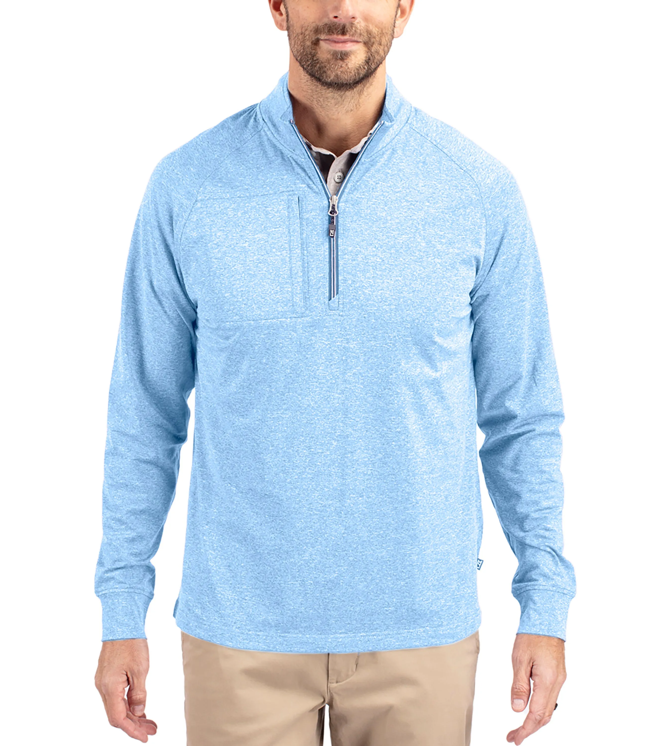 Adapt Eco Knit Heather Mens Quarter Zip Pullover