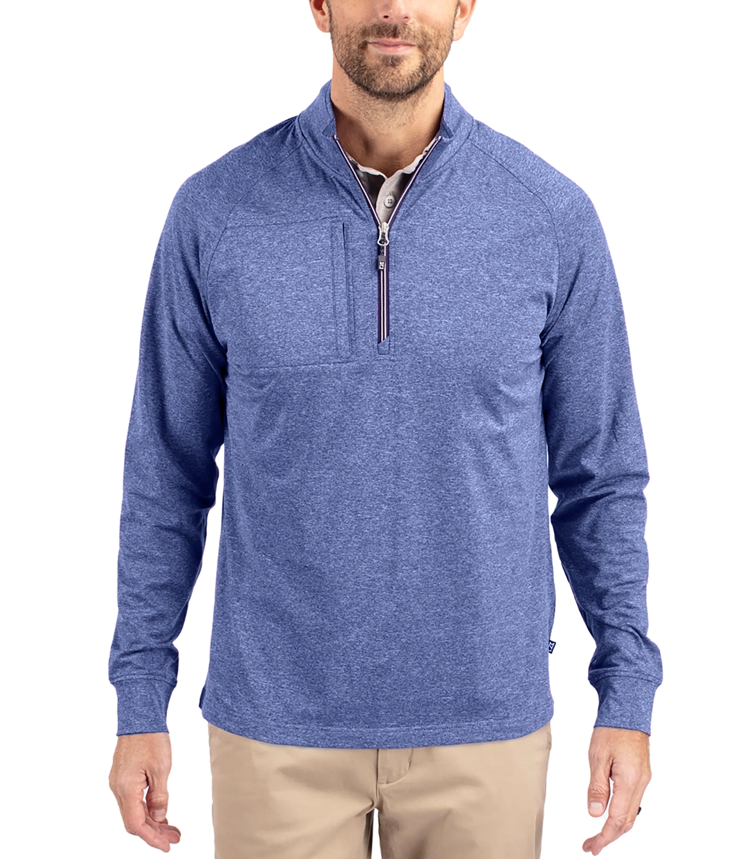 Adapt Eco Knit Heather Mens Quarter Zip Pullover