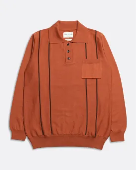 Alfaro Knitted Polo - Burnt Orange