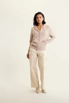 Amber Cashmere Hoodie In Lightweight Beige