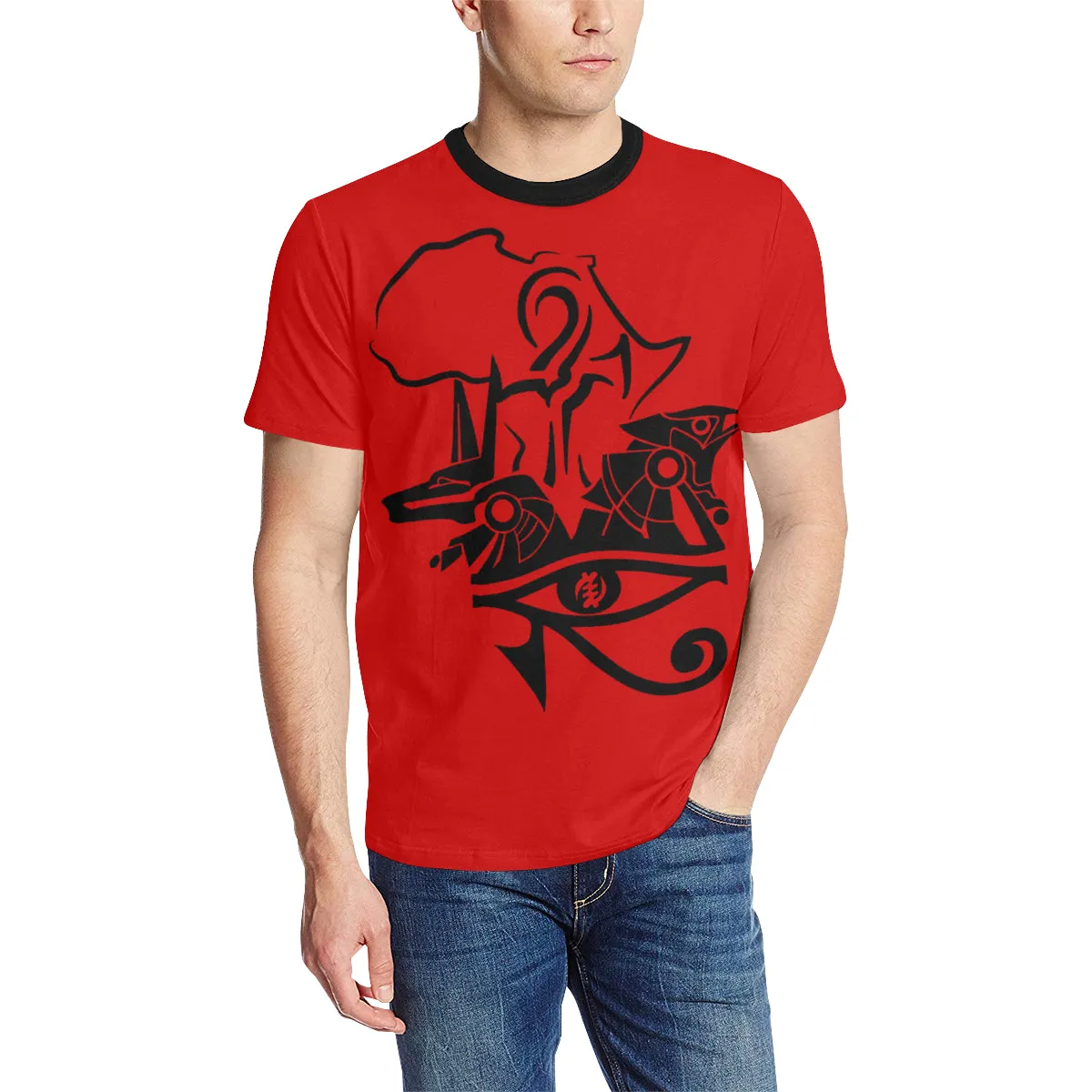 ANUBIS AND HERU RED Men's All Over Print T-Shirt