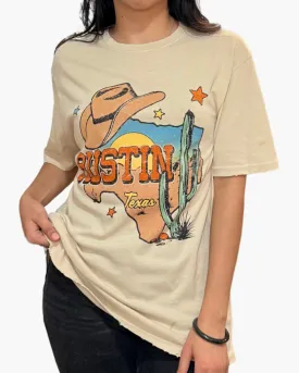 AUSTIN TEXAS TEE IN CAMEL