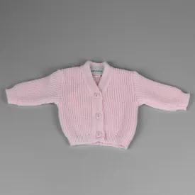 Baby Girls Ribbed Knitted Cardigan - Pink