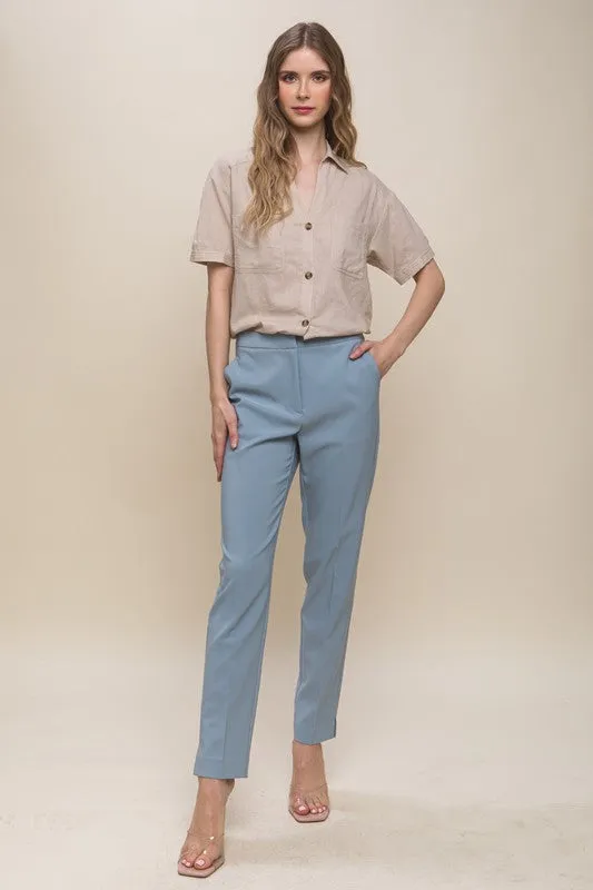 Blue Stone Solid Formal Blazer Pant Slacks