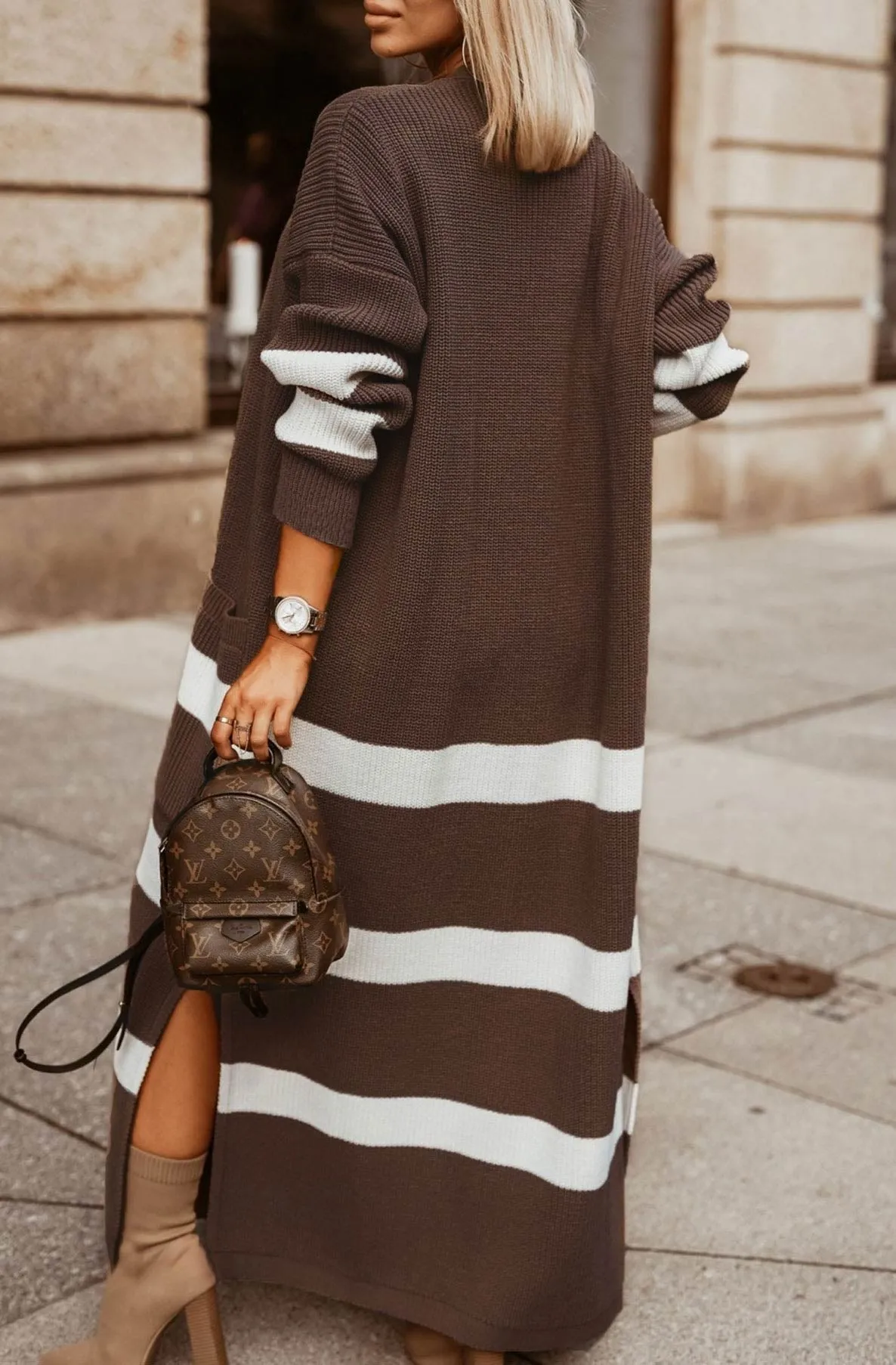 Brown Longline Cardigan