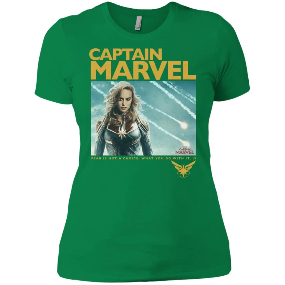 Captain Marvel Vintage Movie Poster Style Women Cotton T-Shirt