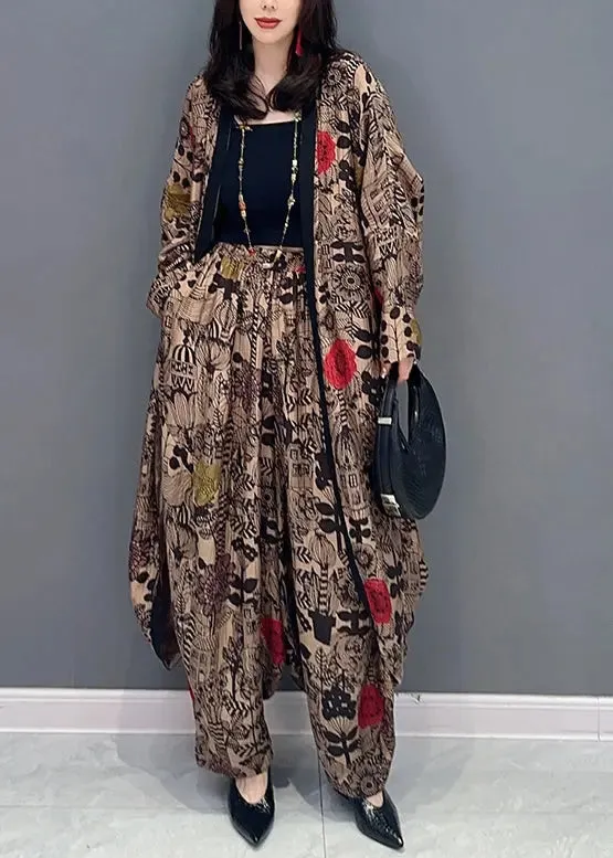 Cardigan And Pants Cotton Two Pieces Set Fall
