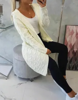 Cat - chunky cable knit cardigan - cream