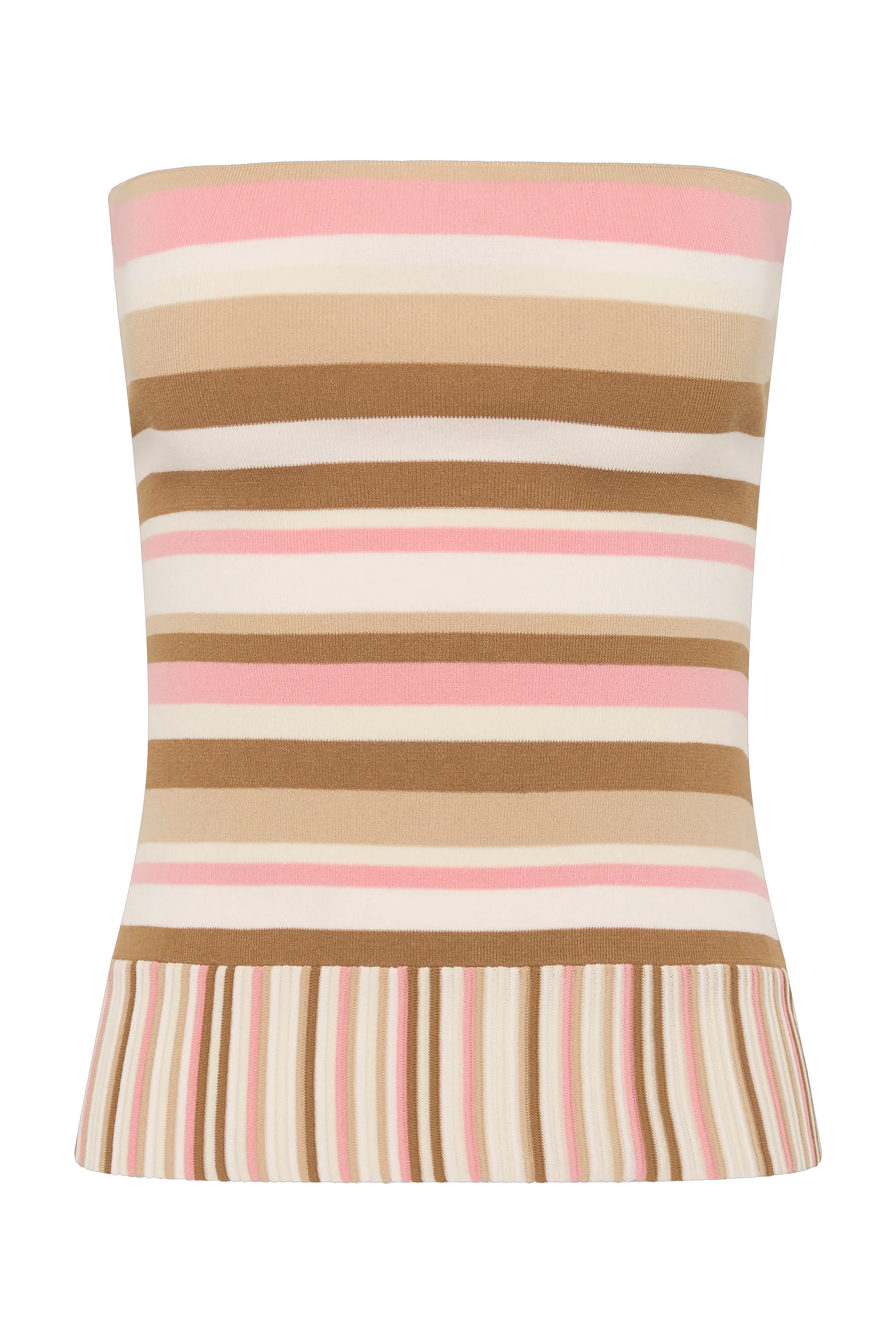 Citara Strapless Top Puce Sepia Stripe