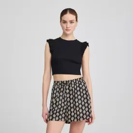 Cropped Crew Neck T-Shirt