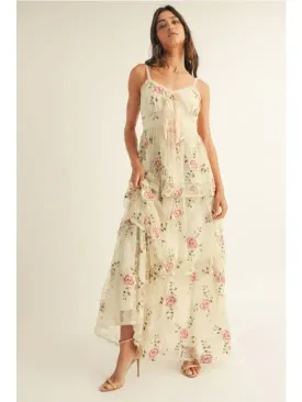 Embroidered Lace Midi Dress