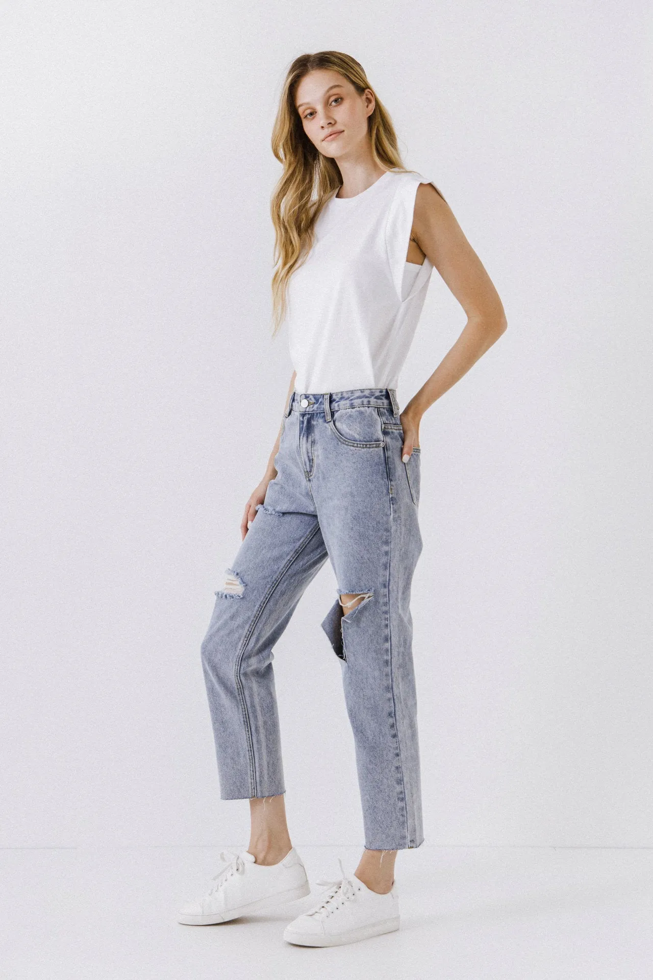 Endless Rose - Sleeveless Basic T-Shirt