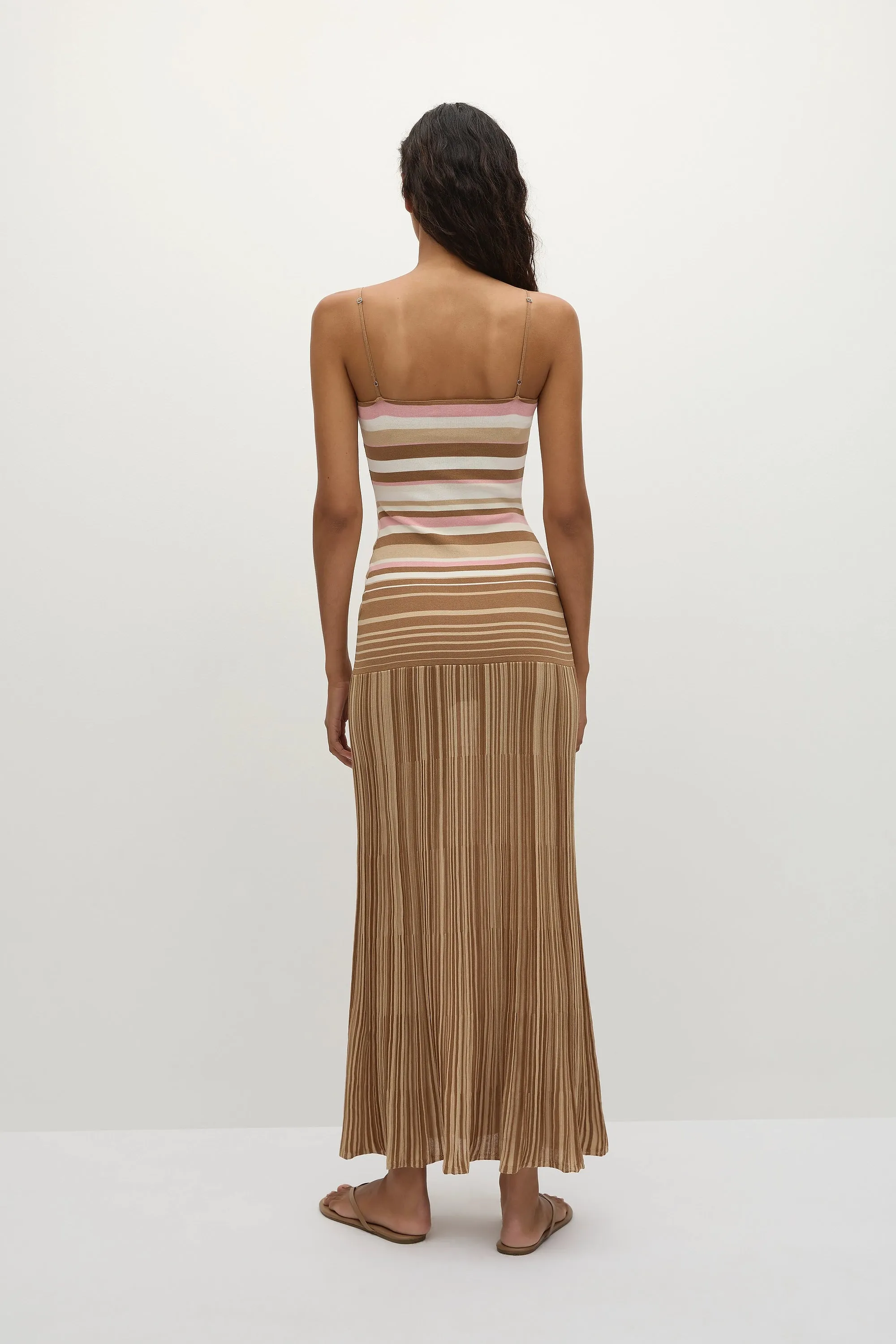Esenia Knit Dress Puce Sepia Stripe
