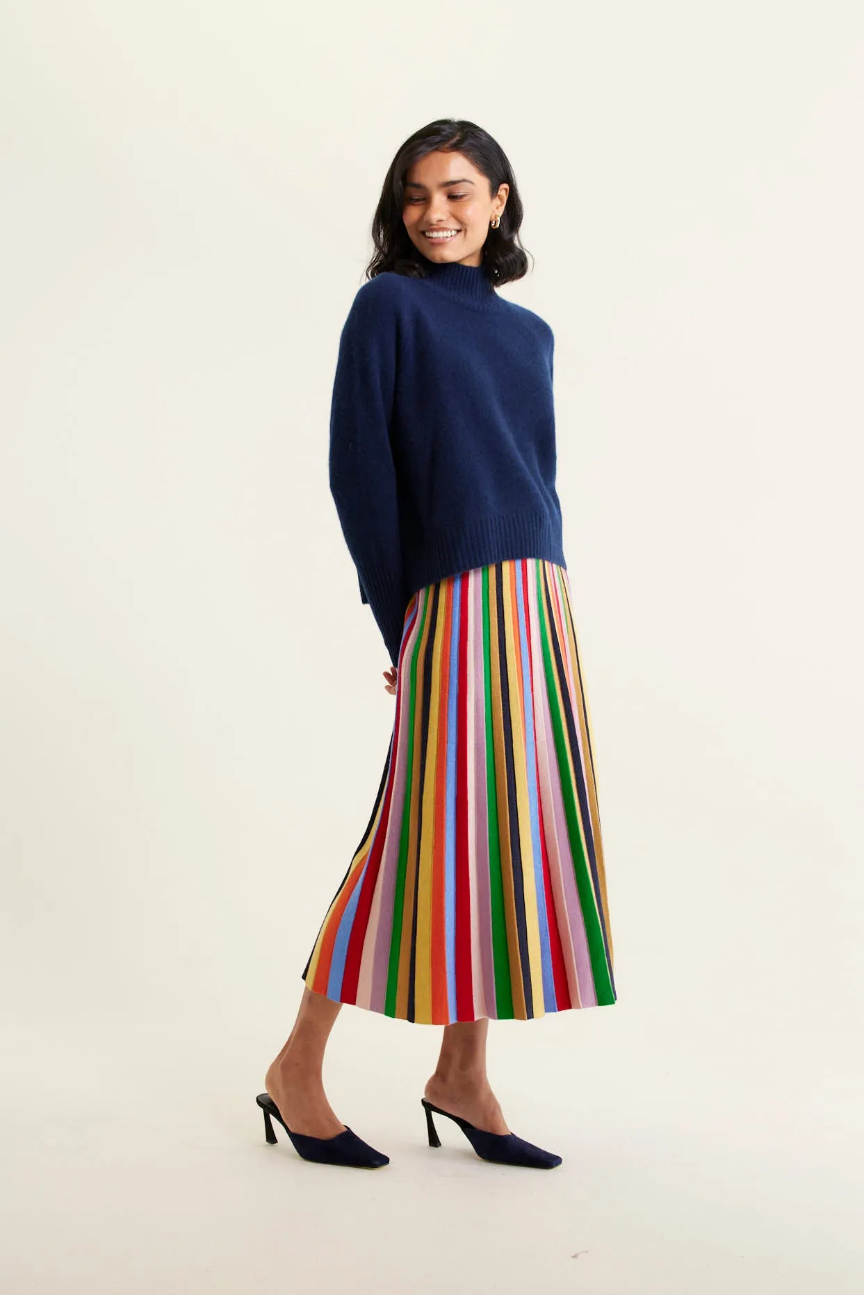 Fifi Cashmere Polo Sweater In Midnight Navy