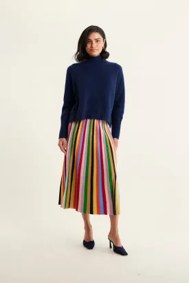 Fifi Cashmere Polo Sweater In Midnight Navy