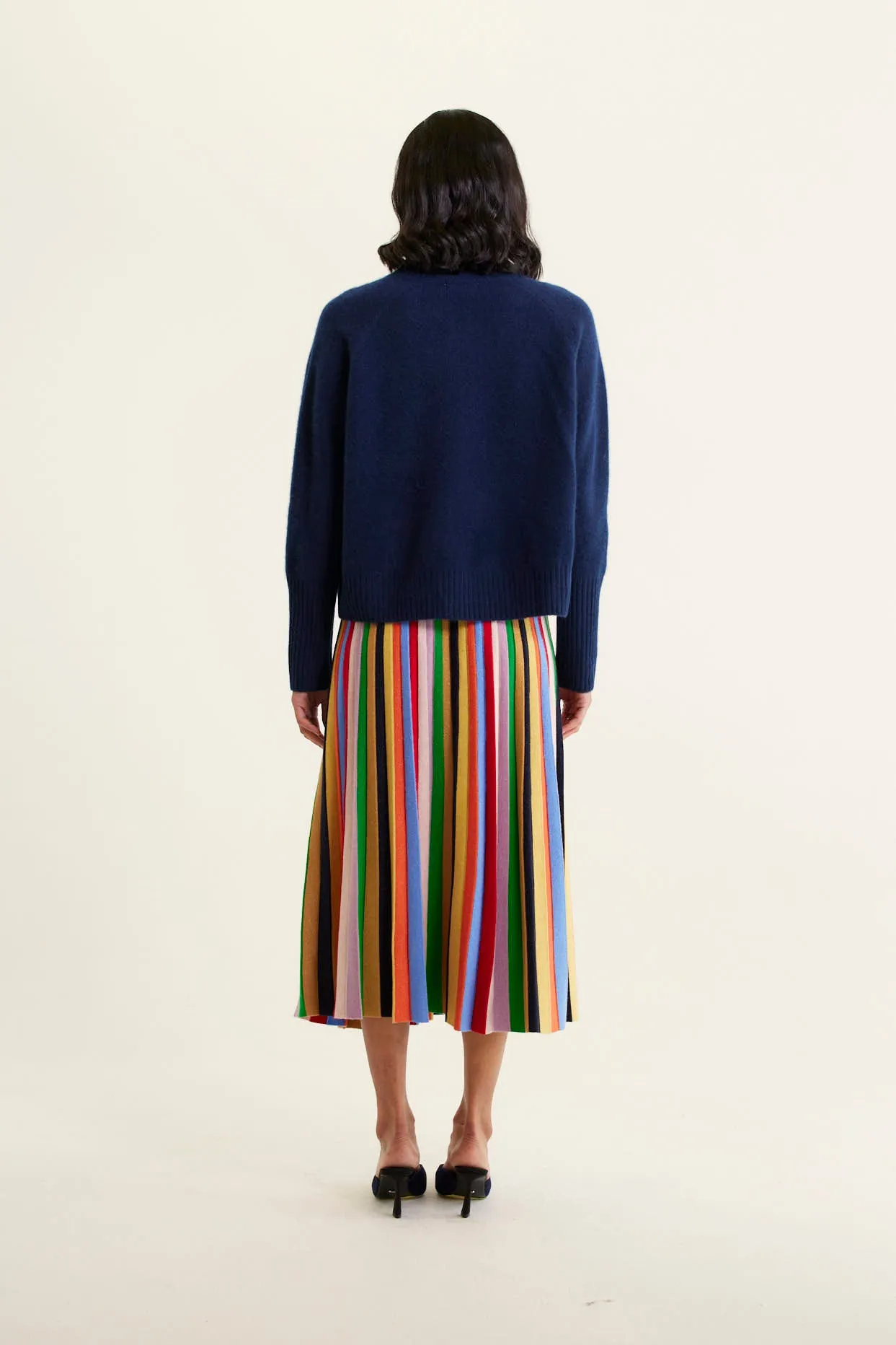 Fifi Cashmere Polo Sweater In Midnight Navy