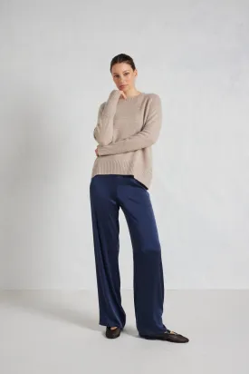 Fifi Crew Cashmere Sweater in Lightweight Beige