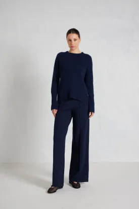Fifi Crew Cashmere Sweater in Midnight Navy