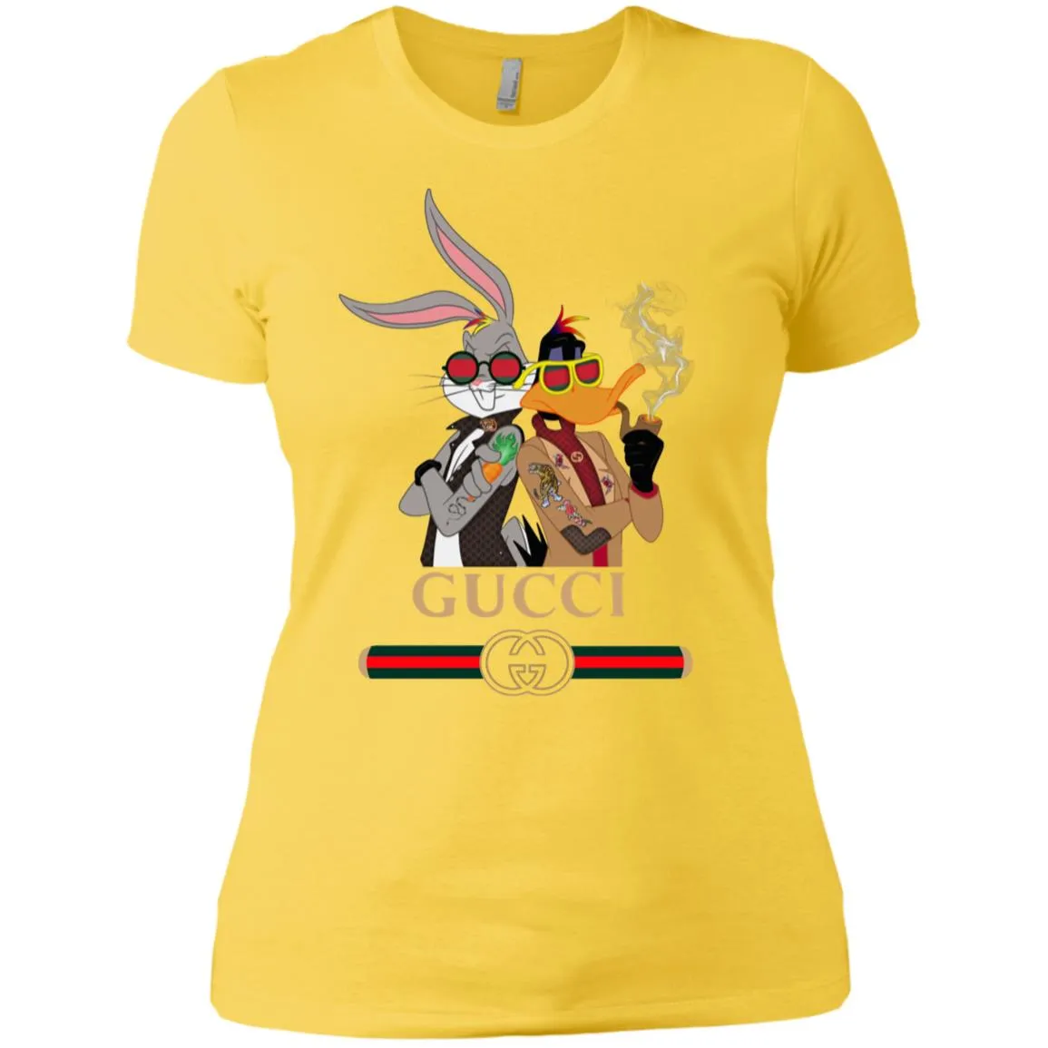Gucci Trending T-shirt Rabbit And Donald T-shirt Women Cotton T-Shirt