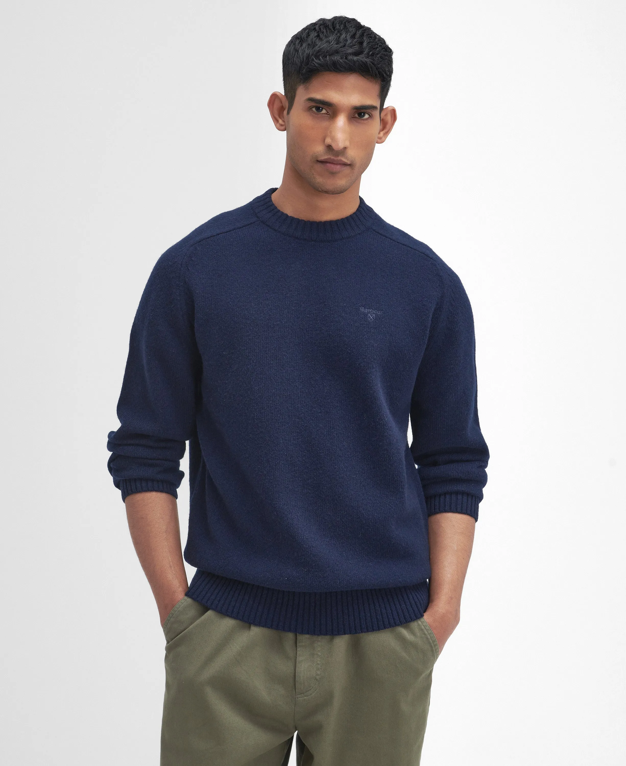 ID24623-Barbour Navy Grangetown Knitwear