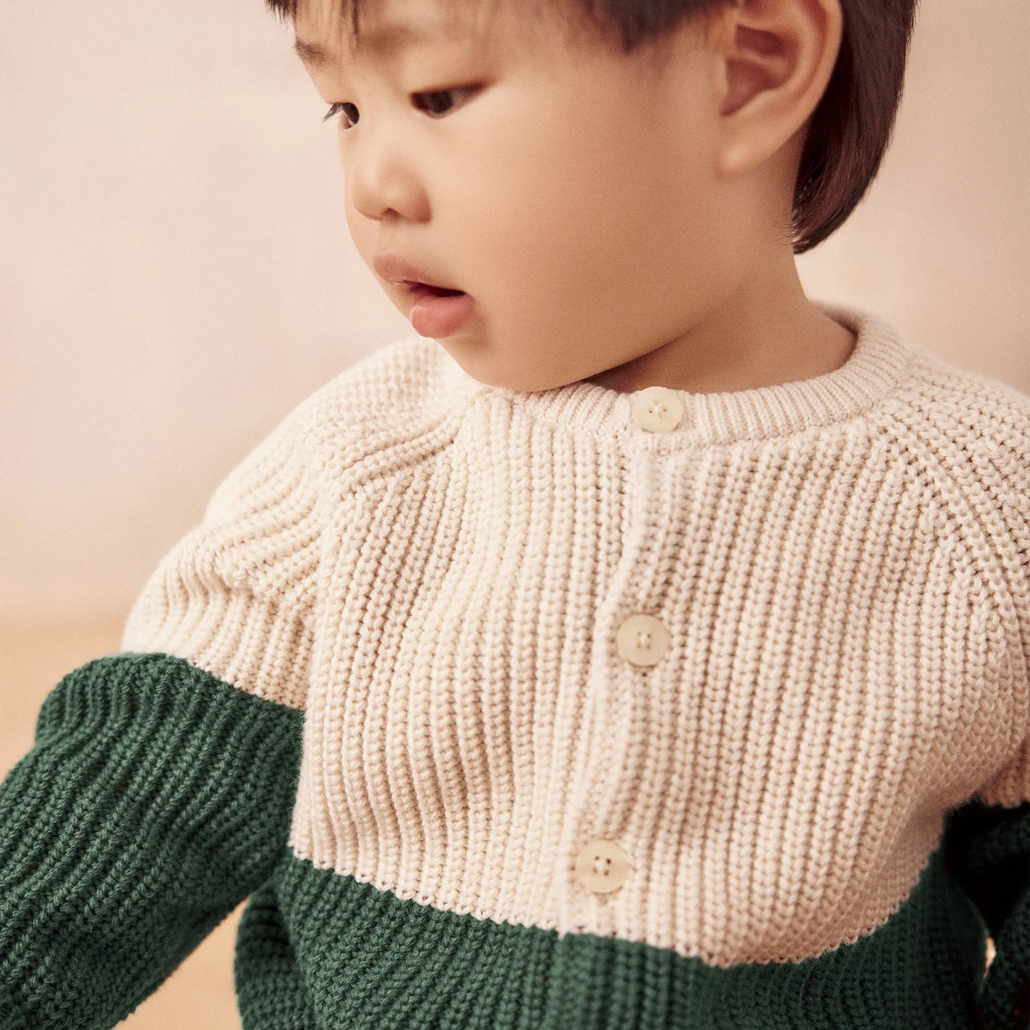 Knitted Colourblock Cardigan