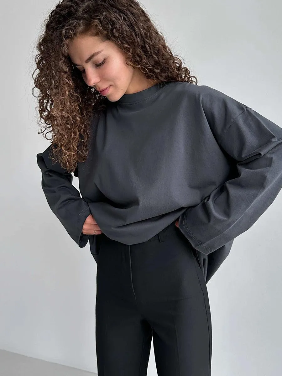 Ladies Solid Color Drop Shoulder T-Shirt TX0027