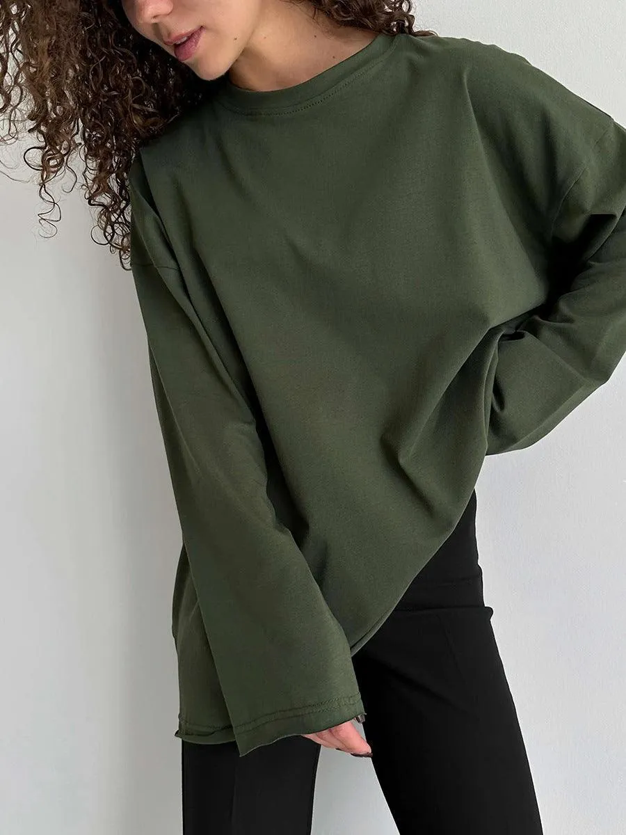 Ladies Solid Color Drop Shoulder T-Shirt TX0027