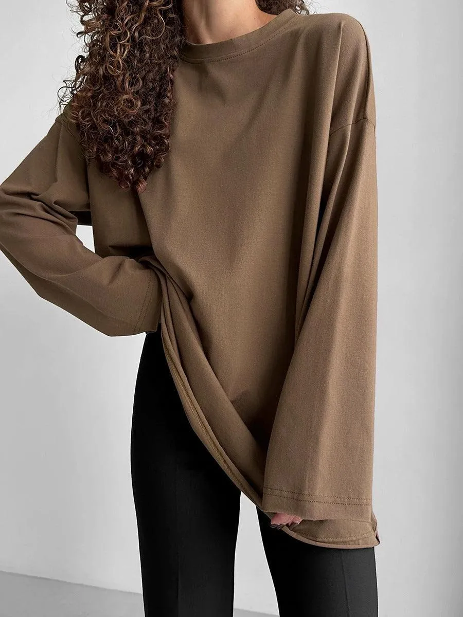 Ladies Solid Color Drop Shoulder T-Shirt TX0027