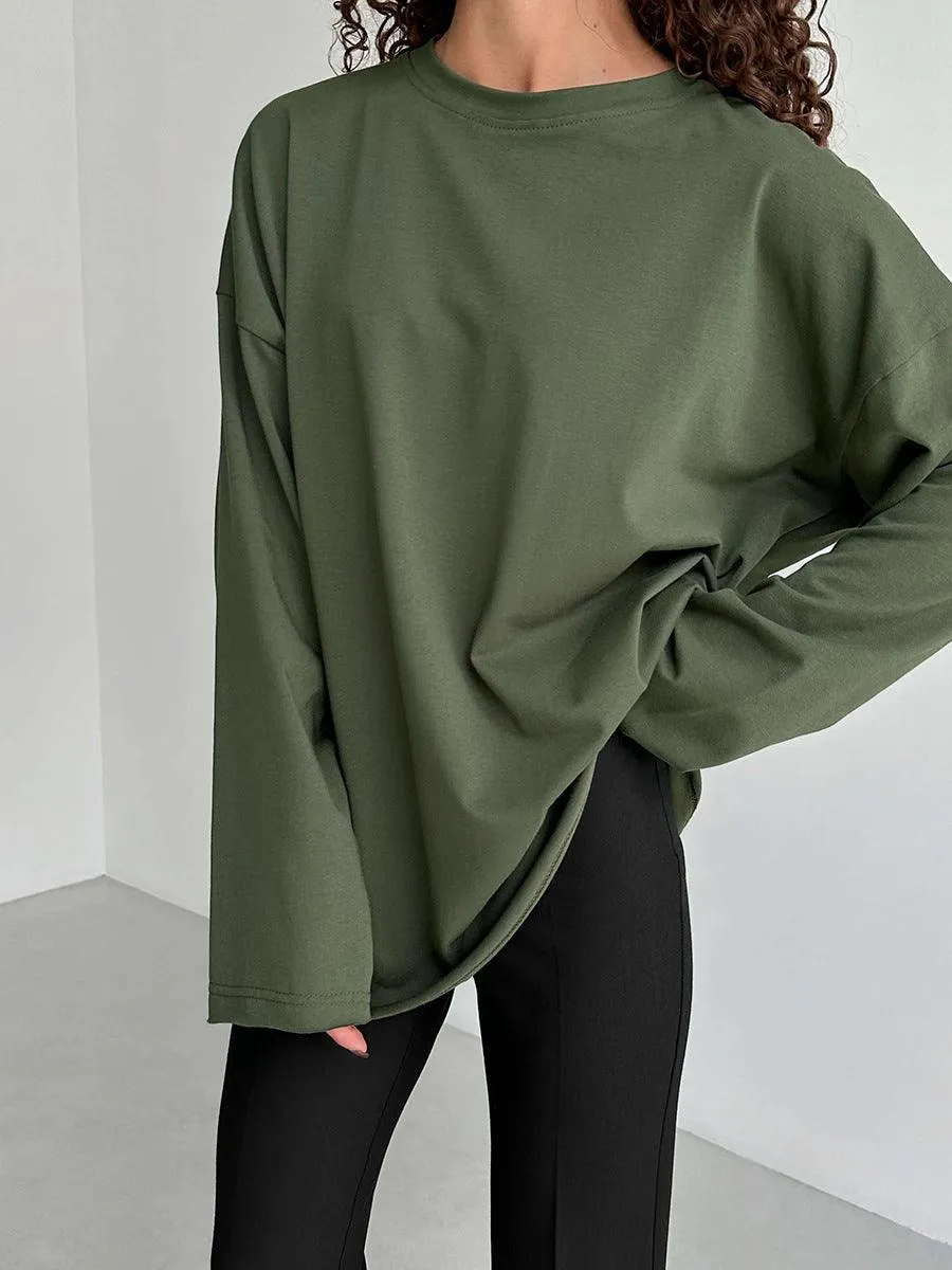Ladies Solid Color Drop Shoulder T-Shirt TX0027
