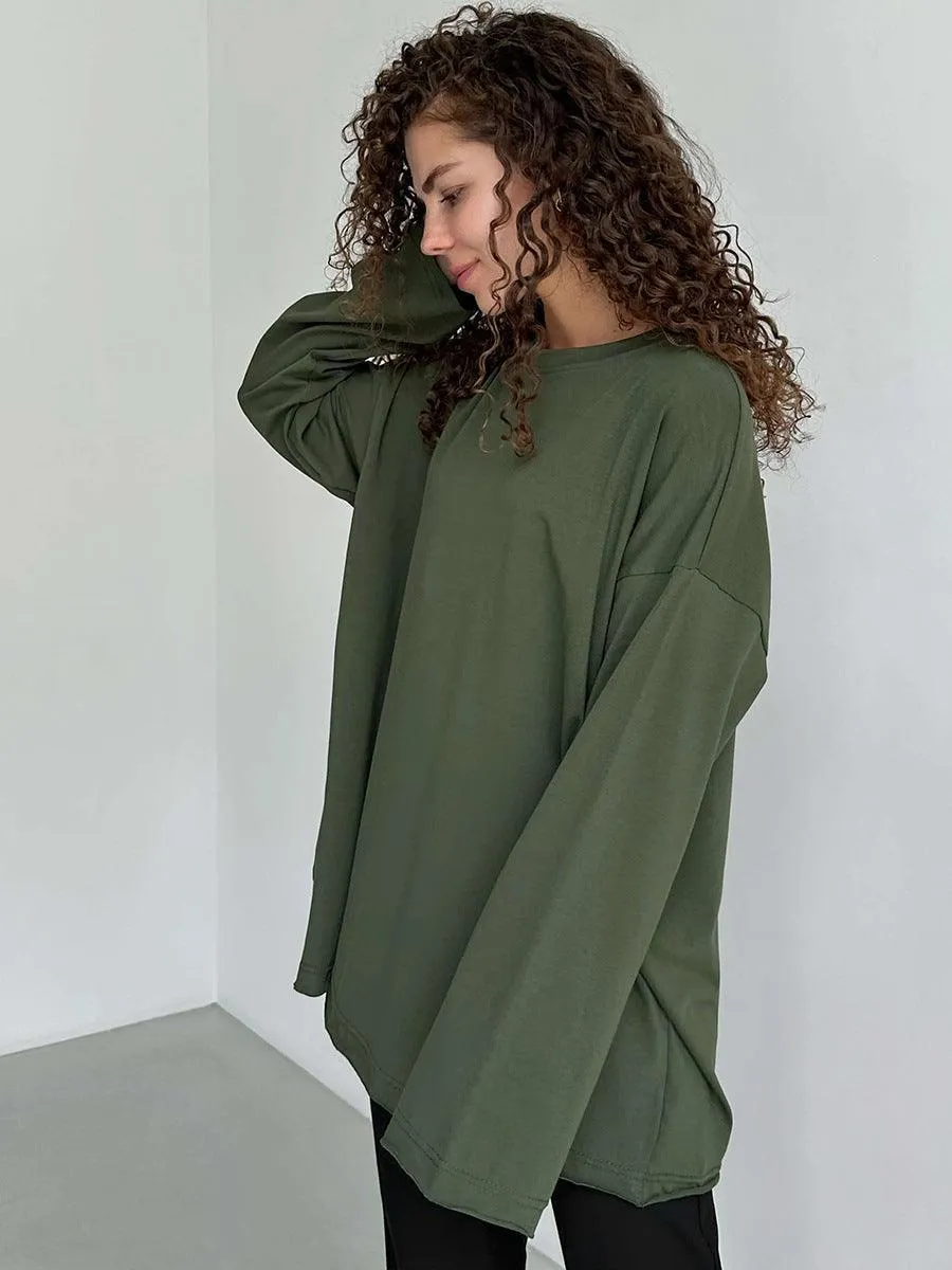 Ladies Solid Color Drop Shoulder T-Shirt TX0027