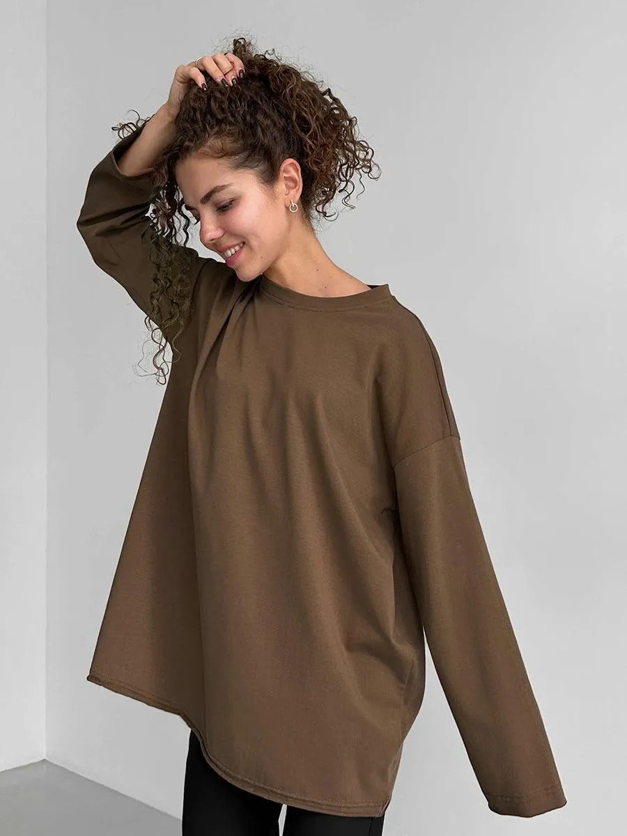 Ladies Solid Color Drop Shoulder T-Shirt TX0027