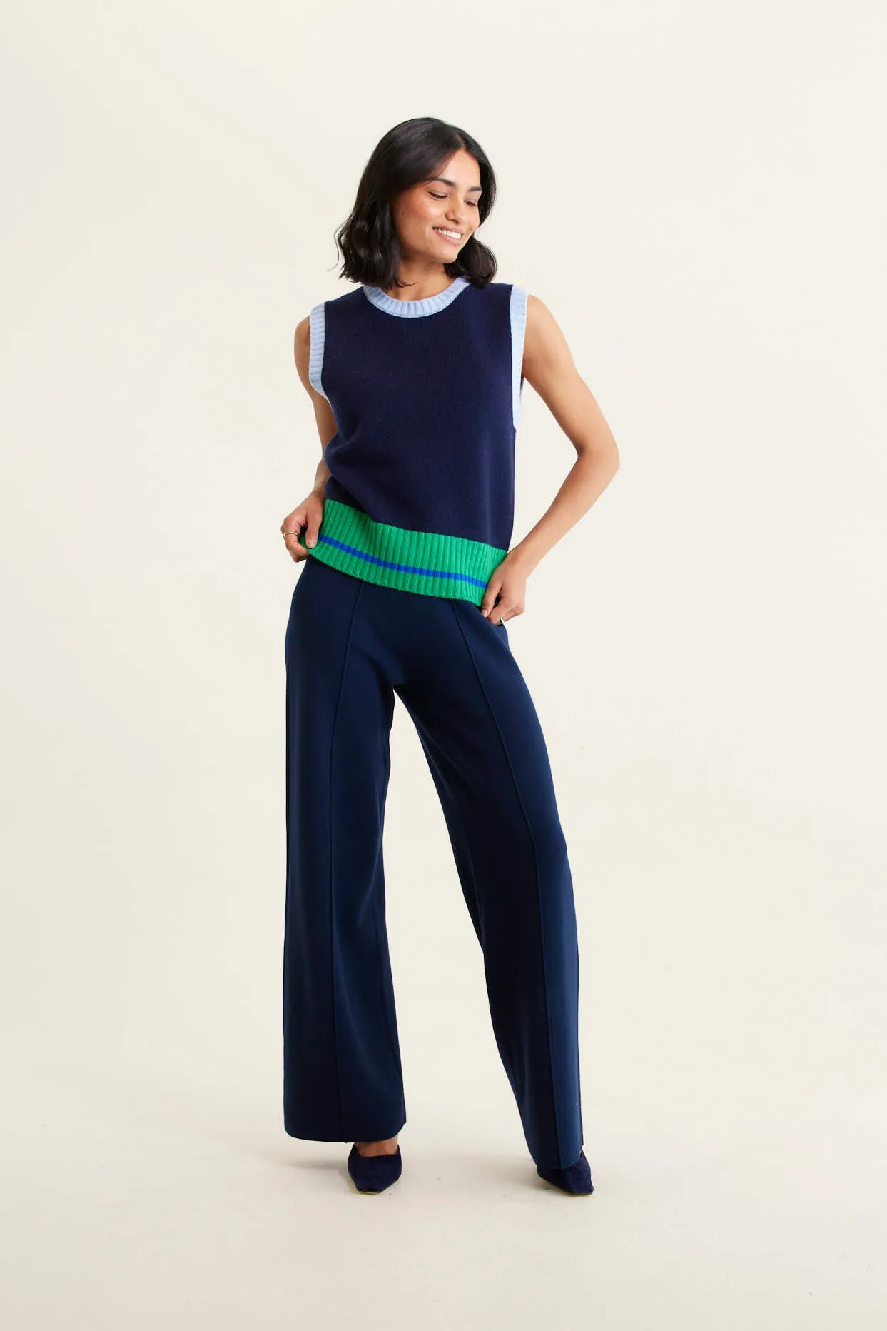 Lexington Merino Cashmere Vest In Navy