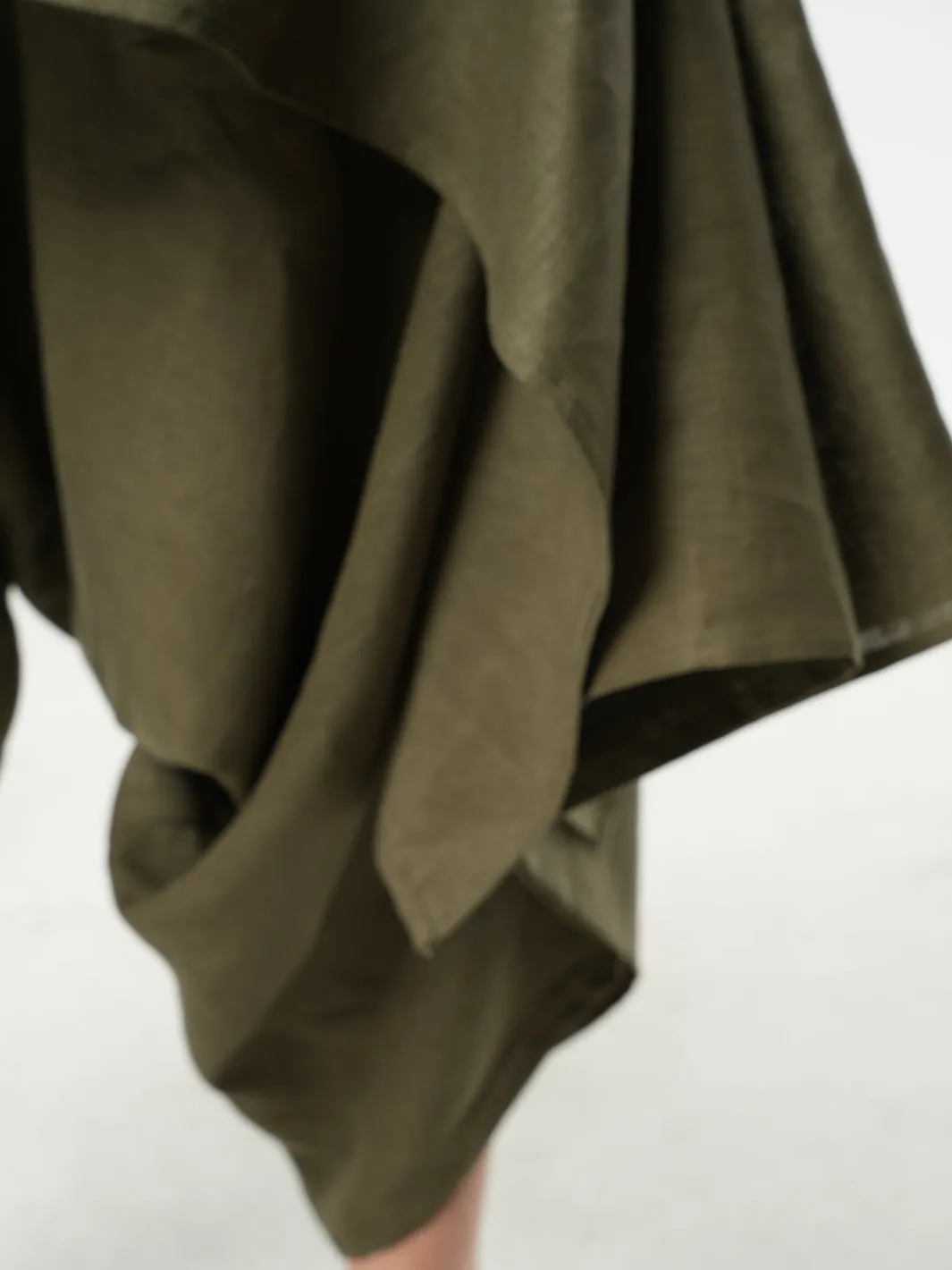 Linen Skirt Pants In Khaki