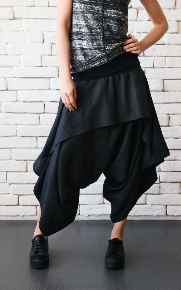 Linen Skirt Pants In Khaki
