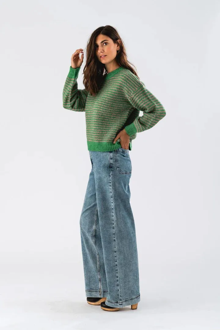 LOLLYS LAUNDRY - Terry Knit Jumper - Green