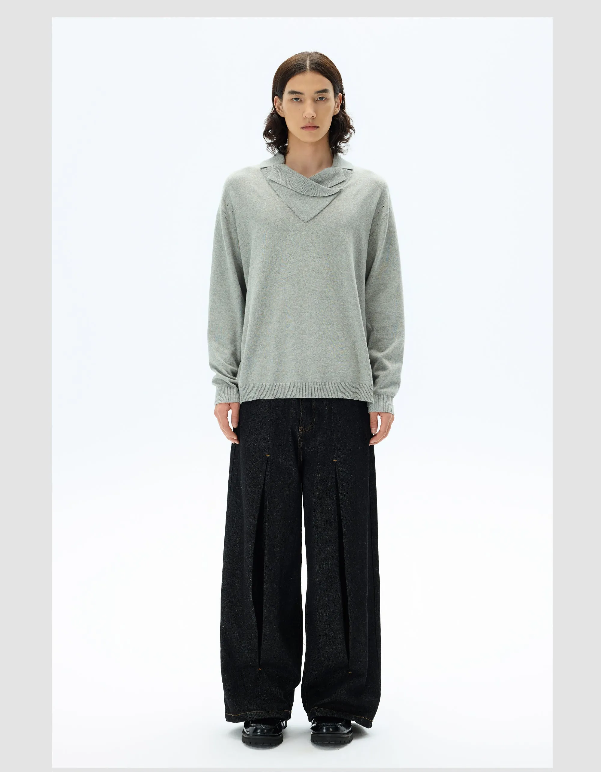 Loose Silhouette Casual Wide Denim Pants