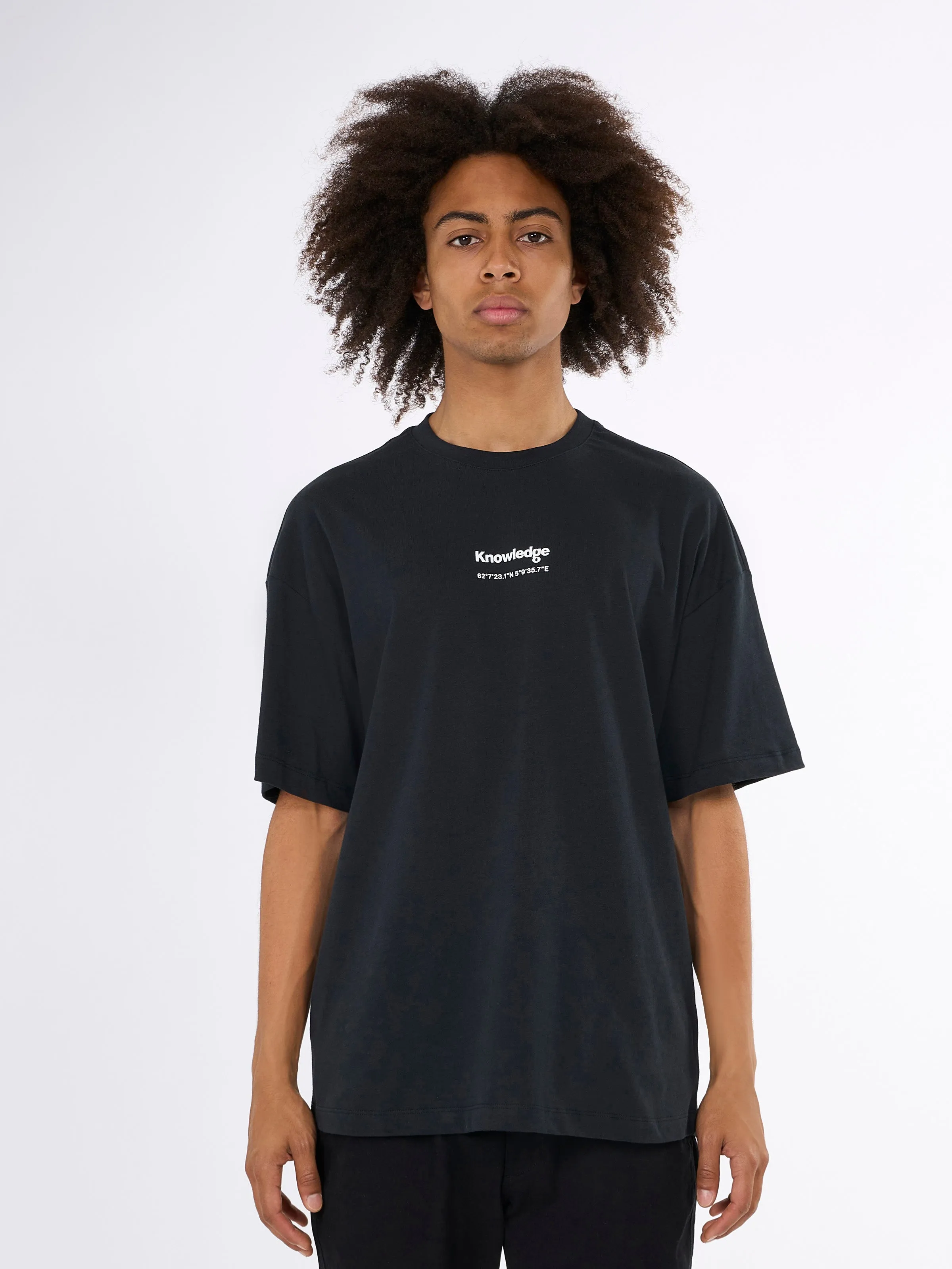 Loose t-shirt Creating Memories chest and back print - Black Jet