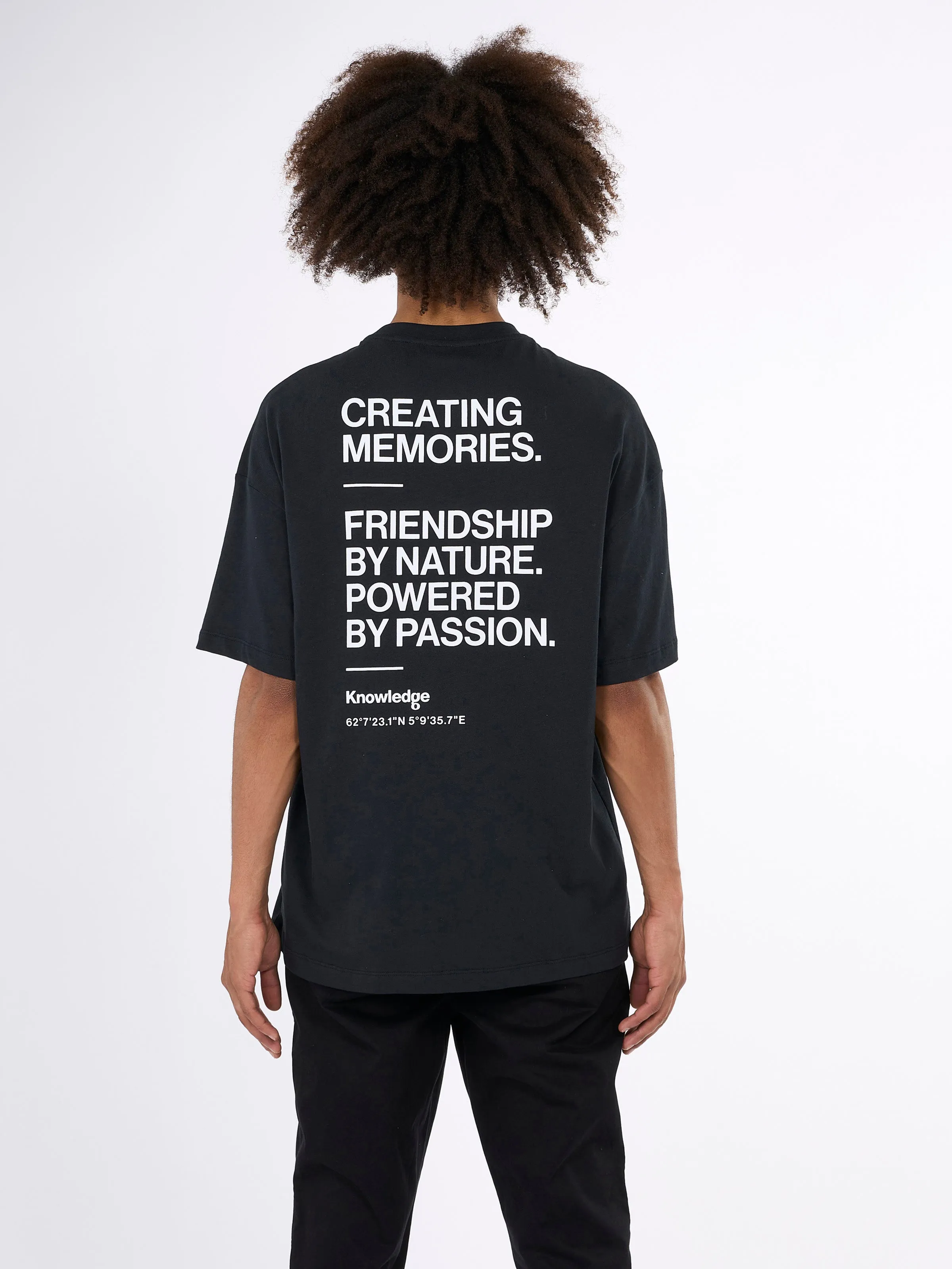 Loose t-shirt Creating Memories chest and back print - Black Jet