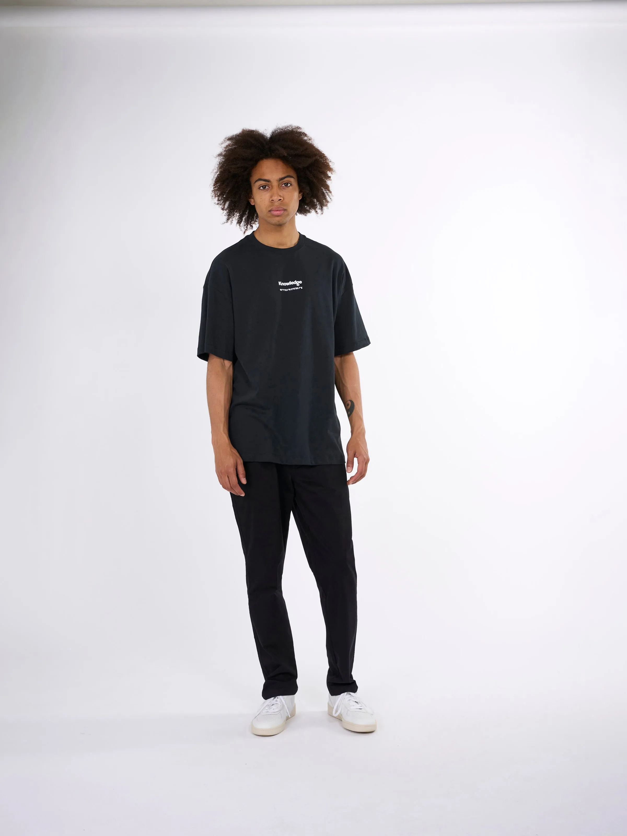 Loose t-shirt Creating Memories chest and back print - Black Jet
