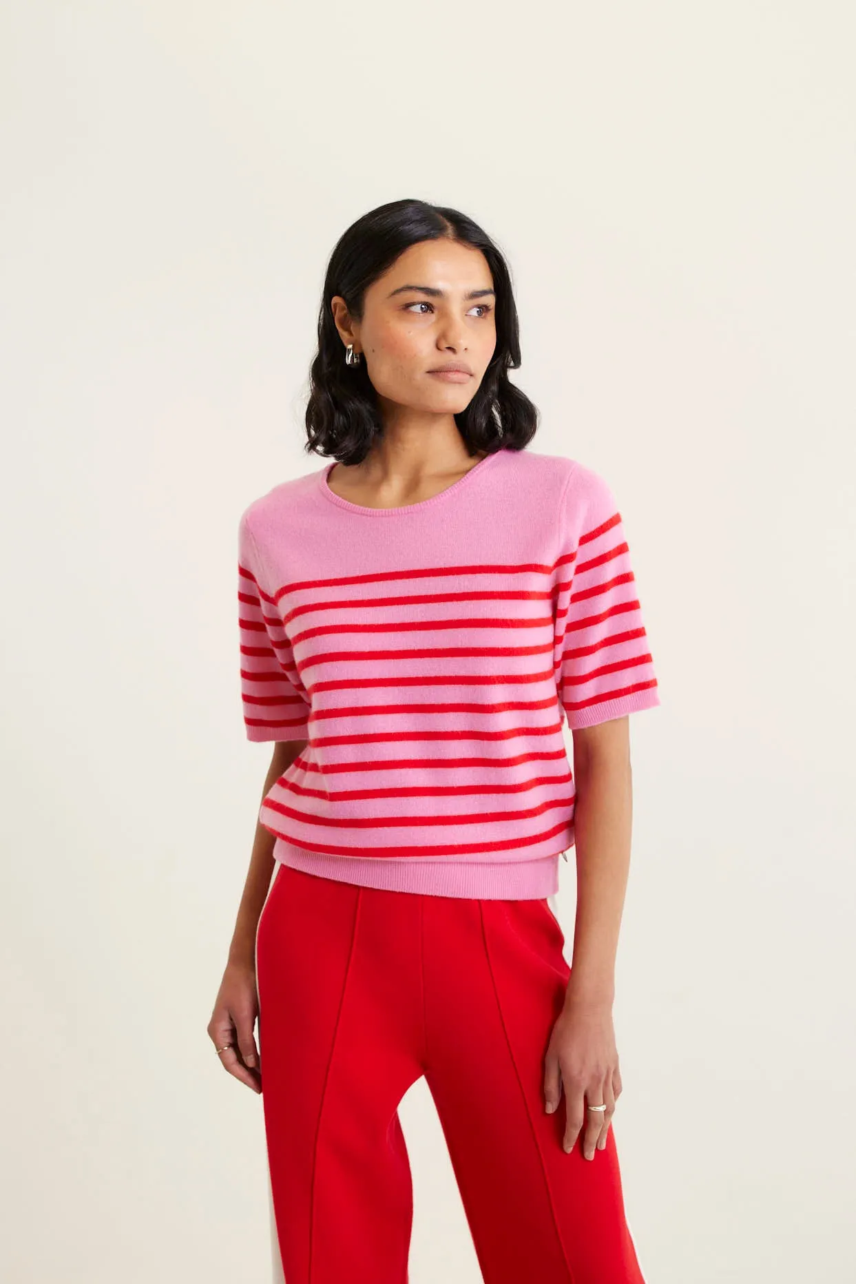 Marcie Cashmere Stripe Top In Fairy