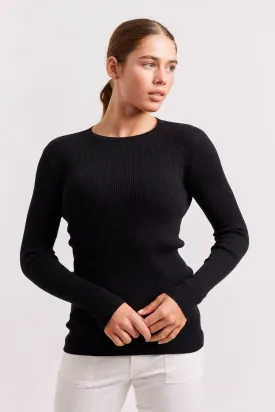 Marley Cotton Cashmere Top in Black