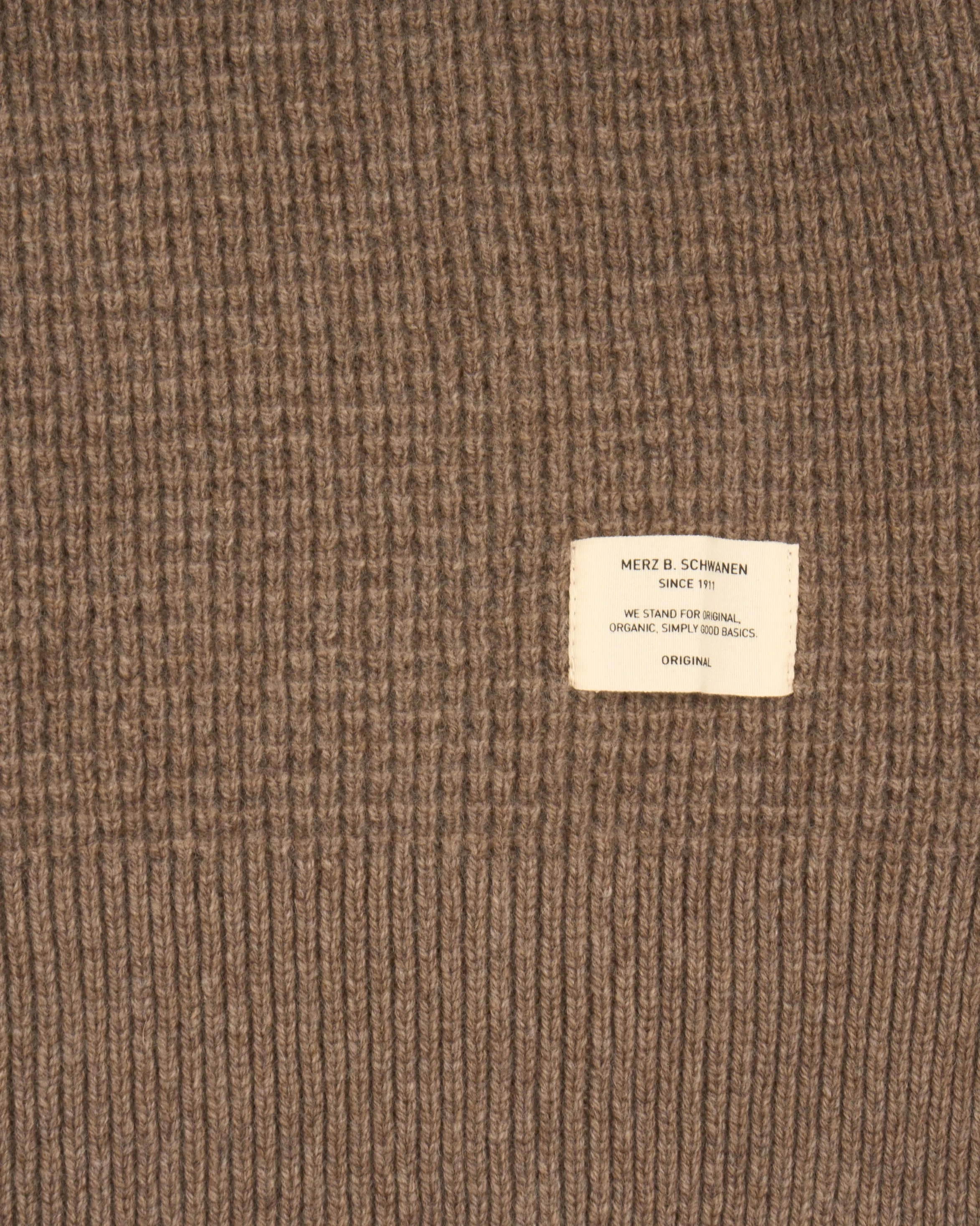 Merz B Schwanen Good Basics BLADE02 Merino Wool & Cashmere Relaxed Waffle Pullover - Grain