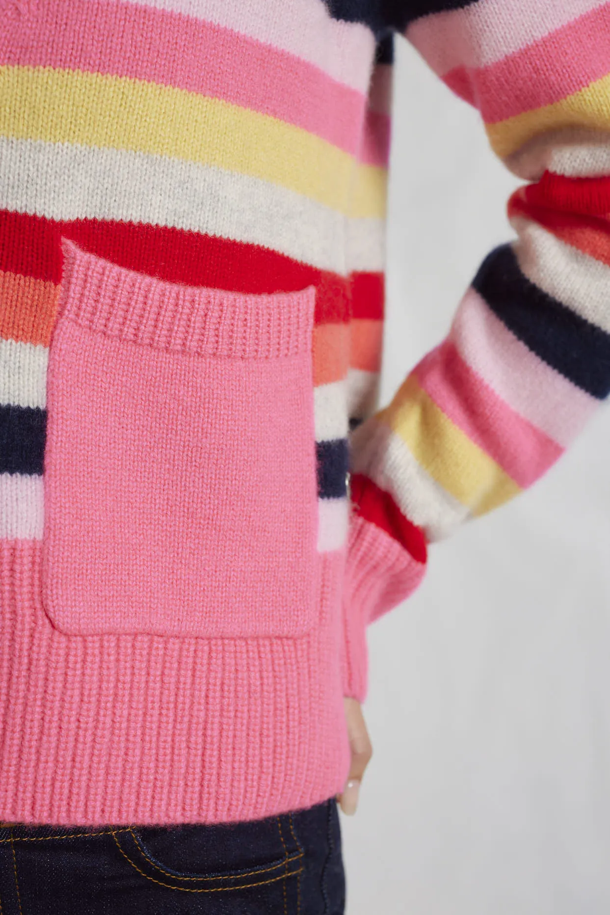 Miki Cashmere Cardigan in Electric Pink