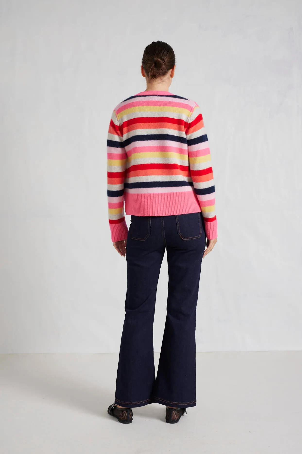 Miki Cashmere Cardigan in Electric Pink